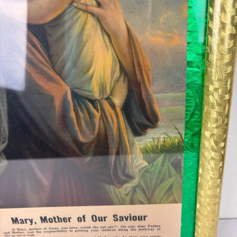 Vintage “Mother of our Savior” picture-framed & matted-Religious Art